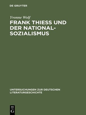 cover image of Frank Thiess und der Nationalsozialismus